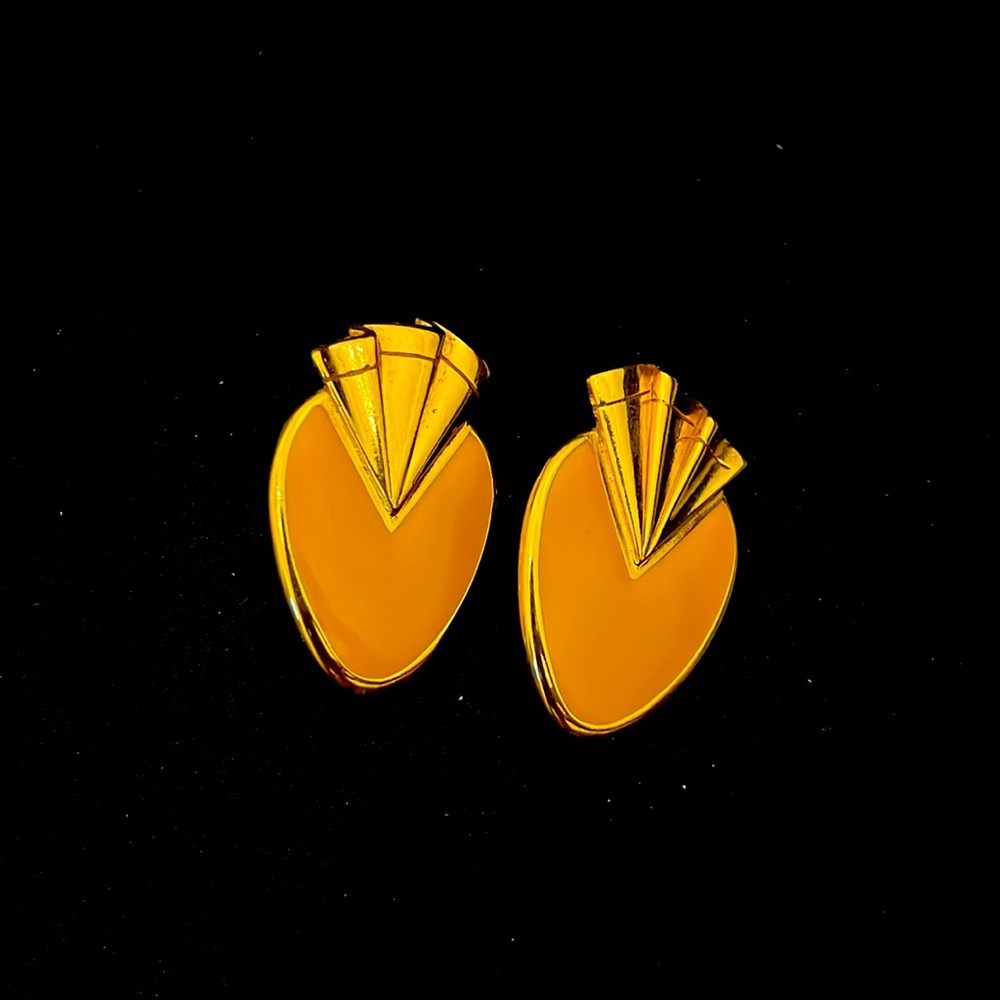 Vintage Art Deco style yellow earrings